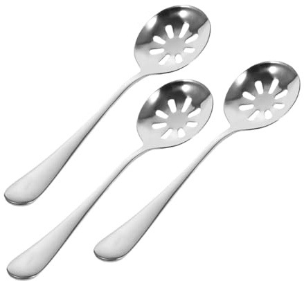 Mikinona 3 pièces Cuillères de Service Perforées Inox Cuillères de Cuisine Multifonctions pour Pâtes et Salades Ustensiles Résistants pour Buffet et Repas Famille