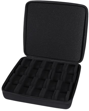 BABIBAOBEI Estuche de transporte para reloj inteligente, caja de almacenamiento de 20 ranuras, a prueba de golpes, portátil, organizador de joyas, solución para coleccionistas, entusiastas de