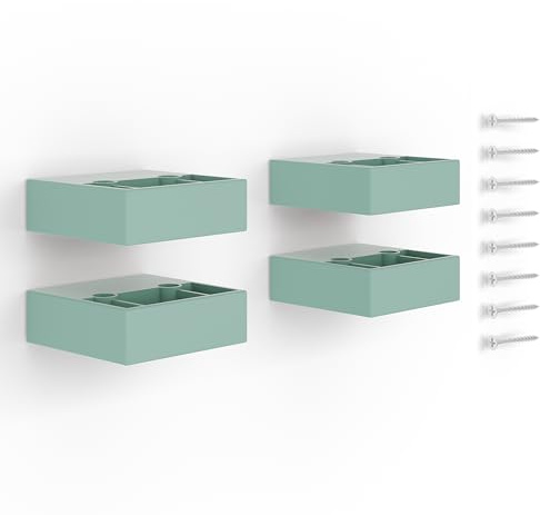 Poliplast - Set da 4 Piedini, Design quadro per Armadio e Soggiorno, Articolo 724, Verniciato a mano, Colore Verde