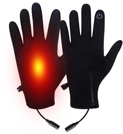 Hiemible Guantes Con Calefacción Para Mujer - Guantes Calientes Para Pantalla Táctil - Manoplas Térmicas con Calefacción USB para Esquí - para Ciclismo, Correr, Esquí, Invierno Exterior, Clima Frío,