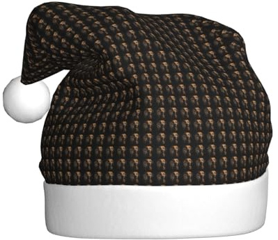 GUOLGP Gorro de Navidad con estampado de huellas de perro, animal, gorro de Papá Noel, celebraciones, unisex, accesorio de disfraz de fiesta de Navidad