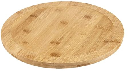 DIYEAH Soporte Giratorio de Madera Natural para Postres Base Estable Plato Giratorio de 20 CM para Exhibición Rústica de Pasteles Bandeja Giratoria para Servir en Cocina y Comedor