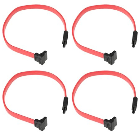 ECSiNG 4 cables de datos SATA de 7 pines a placa base en ángulo recto de 20 cm para unidad de DVD HDD