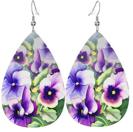 Pansy Perfection Holiday Earrings For Women, Festive Star Drop Earrings, Chic Dangle Jewelry For Celebrations