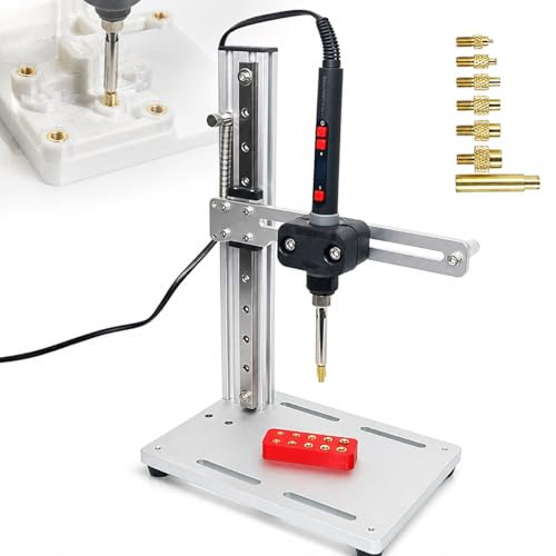 AMQYDT Máquina De Prensado Térmico Vertical, Herramienta De Inserción Termofijadora Vertical con Puntas Termofijadoras M2-M8, Ajuste Multidireccional para Componentes De Impresión 3D