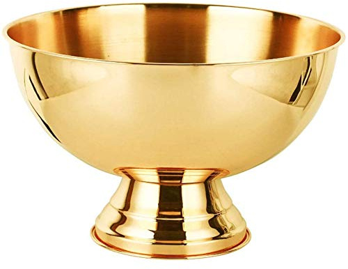 YLEI Stainless Steel Bowl | Ice Cooler Buckets | Beverage Tub | Beverage Bucket | Champagne Bowl | Wine Cooler | Party Tub 13.5L,Gold