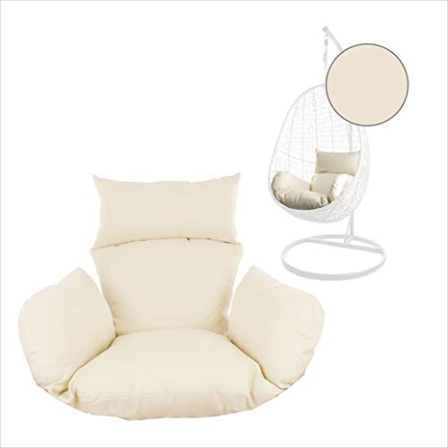 Kideo® Sitzkissen für Hängesessel, Swing Chair Kissen, Ersatzkissen, Wechselkissen, waschbar, 2-teilig, Elfenbein (Nest, 0050 Ivory)