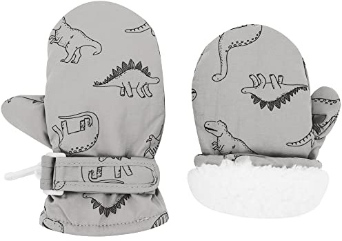 Slivery Color Toddler Gloves Kids Mittens Winter Warm Lined Fleece Gloves Waterproof Snow Baby Mitten for Boys Girls