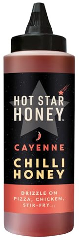 Hot Star Honey Cayenne Chilli Honey Sauce - Handcrafted Hot Honey - 340g | 100% Natural, No Additives – Perfect for Pizza, Pasta, Noodles, Steak, Chicken & Beef – Made in UK