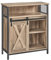 VASAGLE Credenza, Mobile da Cucina, Portaoggetti, con Anta Scorrevole, 30 x 70 x 80 cm, Ripiano Regolabile, Scomparto Aperto, Stile Country, per Soggiorno, Marrone Rovere e Nero LSC089B50