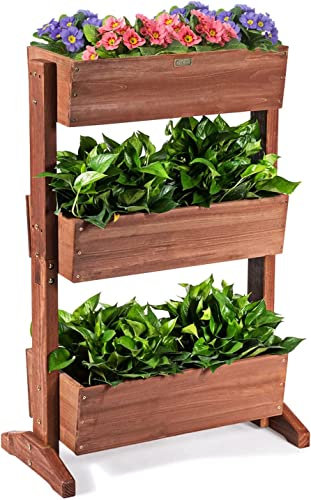 RELAX4LIFE Hochbeet mit 3 Etagen, Blumenkasten Blumentreppe Kräuterbeet Pflanzkübel Pflanzenbeet, Pflanzkasten mit verstellbarem Winkel & Entwässerungslöchern für Outdoor Garten Balkon