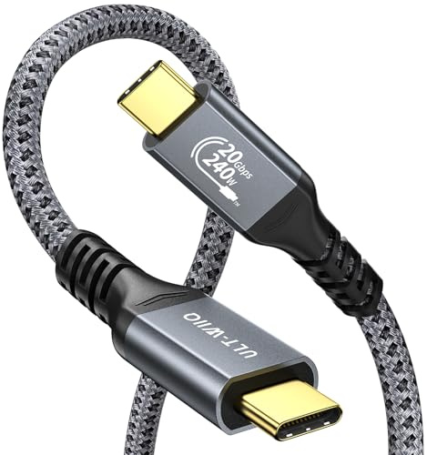 USB C to USB C 3.2 Gen2x2 Cable 240W 20Gbps Data Transfer 4k@60Hz Video Output PD 3.1 Fast Charging Monitor Cable for iPhone 15 Pro,Thunderbolt 3/4,MacBook,iPad,MacBook Air,Galaxy S23/S22 (1.5M)