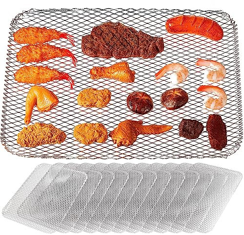 Mifoci 20 piezas de parrilla desechables para barbacoa, antiadherente, parrilla de barbacoa, sartenes desechables para parrilla al aire libre, forros desechables para parrilla de cocina, parrillas de