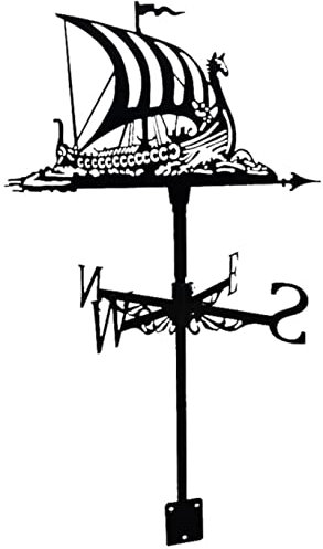 Wetterfahne aus Edelstahl für Segelboote, Schiffe, Boote, schwarze Sprühfarbe, Windfahne für den Außenbereich, Schuppen, Eisen, Hof, Dach, Scheunen, Dekoration, Hof, der die Windrichtung anzeigt,