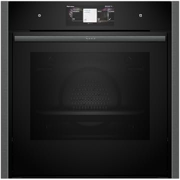 NEFF N90 B64VT73G0B Slide and Hide Single Oven with Pyrolytic Self Cleaning, Premium 6,8’’ Full Touch TFT Display, Steam Boost, CircoTherm, Soft Open and Close, Integrated, 60 x 60cm