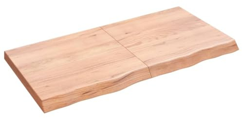 vidaXL Tischplatte Hellbraun 120x60x(2-6) cm Massivholz Eiche Behandelt