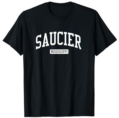 Design sportif vintage Saucier Mississippi MS T-Shirt
