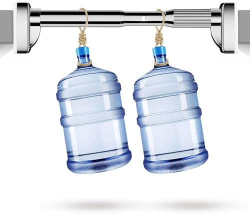 Gardinenstange ohne Bohren, 410CM-500CM Verstellbar Duschvorhangstange Duschstange, Edelstahl, Rutschfest Ausziehbar, Spannstange, Vorhangstange Klemmstange, für Schrank, Badezimmer, Fenster oder Türe