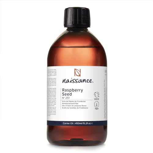Naissance Himbeersamenöl (Nr. 251) 450ml – Spendet Rein & Natürlich Kaltgepresst | Anti-Aging, Pflege, Vitamin A/E, EFA reichhaltiges Öl | Behandelt Falten, Fältchen | 100% natürliche Gesichtspflege