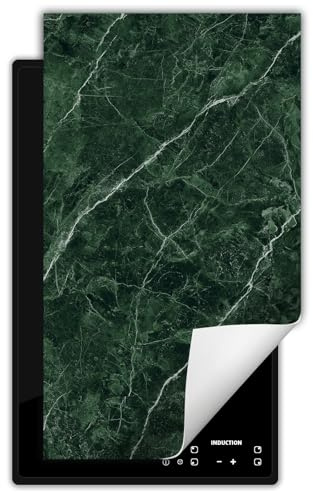 DarHaus Herdabdeckplatte 30x52 cm grün - Marmor | 1 teilig, Küche Herdabdeckung Ceranfeld, Anti Rutsch Matte, Aufrollbar