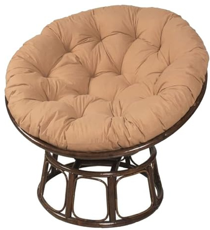 Rundes Papasansessel Kissen wasserdicht Sitzkissen Hängesessel Outdoor/Indoor Bodenkissen Kissen für Schwenksessel, Korbsessel Outdoor Gartenmöbel Sitzauflage Auflage(Kaki,180cm/71in)