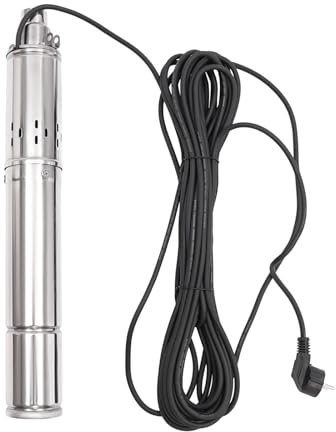 550W 230V Tiefbrunnenpumpe 2850r/min, Durchfluss 1.8m³/395.94 gal/h, Förderhöhe 90m/295.28 ft, Tauchtiefe 60m/196.85 ft, Edelstahl Tauchbrunnenpumpe, Wasserpumpe, Brunnenpumpe, Tauchpumpe, Rohrpumpe