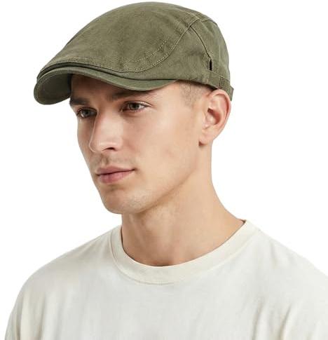BUDUBIBI Baumwolle Baskenmütze Flatcap Herren Sommer Schirmmütze Newsboy Cap - Schiebermütze Herren Sommer Hut Verstellbare Cabbie barett Cap