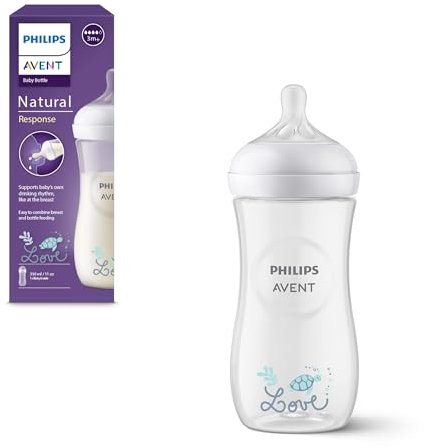 Philips Avent Natural Response Baby Bottle da 330 ml con flusso 4 (tettarella 3m+), modello SCY906/11