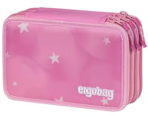 ergobag Astuccio maxi | Set da 40 pezzi con matite colorate e pennarelli Lyra, righello, forbici e scomparto per monete, ideale per la scuola