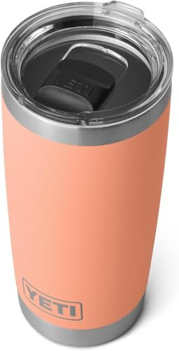 YETI Rambler Tumbler, Vaccum Insulated Stainless Steel Tumbler with Magslider Lid, Lowcountry Peach, 20 oz (591 ml)
