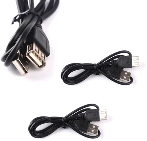 ThtRht 3 Pack USB Extension Cable USB 2.0 Type A Male to Female Extender Cord with Data Transfer Power Supply for Printer Mouse Keyboard Screen Projector Lights Lamp Camera Controller Flash Drive