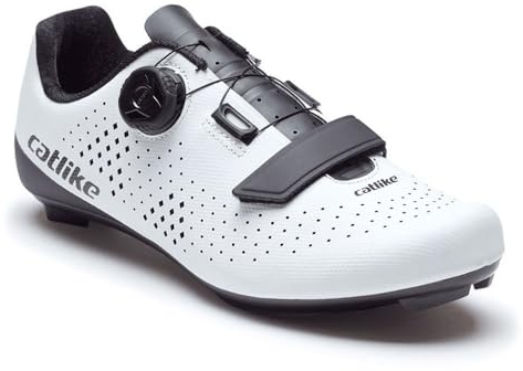 Catlike 7200500024 – Kompact'o R1 Cykelskor för vägar Storlek 47 – lätta, andningsbara och ergonomiska design med anpassningsbar passform, förstärkt kompositsula och avancerat ATOP-urtavlsystem, vit