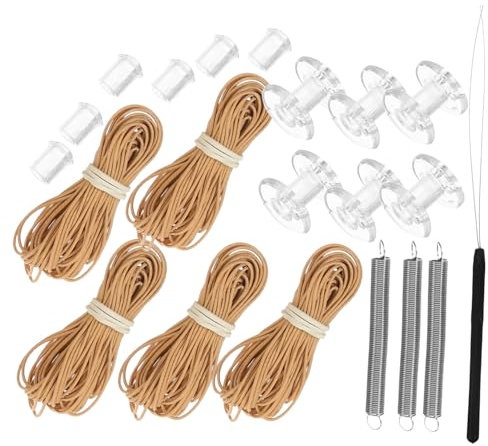 GRIRIW Pleated Blind Repair Kit Rv Window Shade Parts Kit Pull Ropes and Spring Wheels for Blinds Restoration