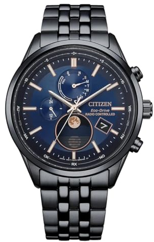 Citizen 32031342 Men's Watch Analogue Eco-Drive Radio, black, Einheitsgröße, Modern