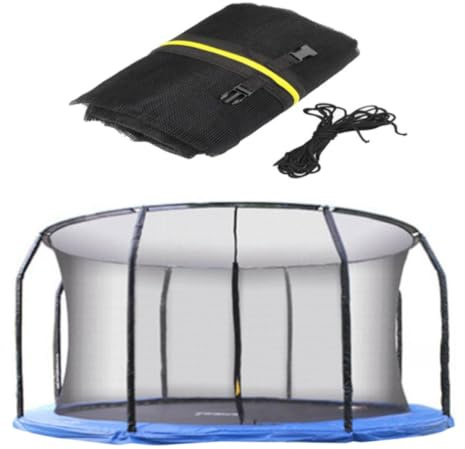 ARSBORUI Trampolin Sicherheitsnetz 305 366 427 cm Ersatznetz Tampolin innenliegend Netz mit Reißverschluss und Schnallen, Schutznetz für Gartentrampolin, für 6/8 Stangen, Netzhöhe 170 cm
