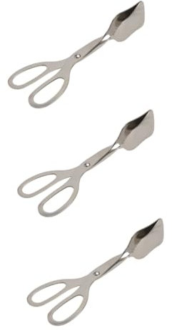 OUNONA 3 Piezas pinzas para barbacoa Sirviendo pinzas para buffet de comida cocinando barbacoa para ensaladas clip de ensalada clip de toalla Acero inoxidable Silver