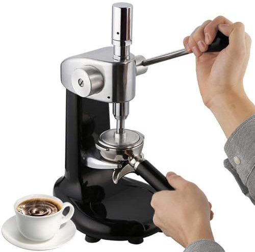 Stainless Steel Manual Coffee Tamper, 58mm Coffee Powder Pressing Machine, Quick Powder Pressing, Solid and Stable, for Coffee Shop and Home Use