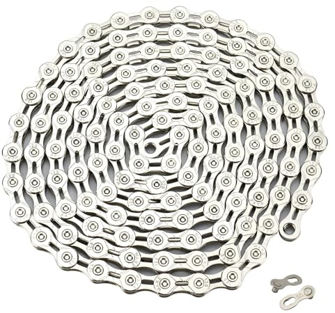 BESNIN Fahrradkette 12-fach Fahrrad Kette mit Kettenschloss, 126 Glieder, 1/2 x 11/128 Zoll Fahrradketten aus Kohlenstoffstahl für Mountainbike, Rennrad, MTB, Radsport