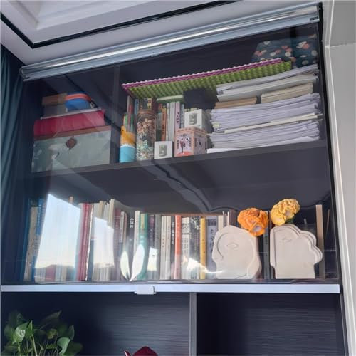 Wasserdichtes Transparentes Springrollo mit Griff - Winddichtes Rollo für Garten-Pergola, Balkon-Terrassen-Tür sowie Küche/Kühlschrank-Trennwand Schnurloses(W80xH120cm)