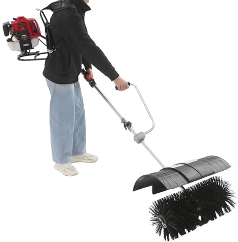 Bepritm 52CC 2-Stroke Backpack Gas Powered Sweeper, 2.3HP 8500RPM Artificial Lawn Sweeper, 1700W Outdoor Sweeping Broom Commercial-Grade Lawn & Golf Course Cleaner