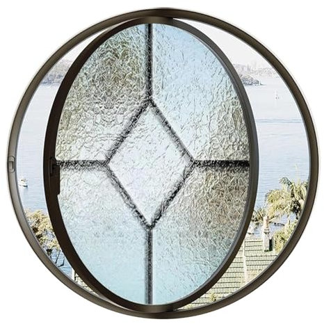 Fenêtre d'abri de jardin rotative à 360° en aluminium – Évent rond encastré avec poignées pour maisons mobiles et sous-sols (60 cm) – Idéal pour une ventilation et une circulation d'air optimales