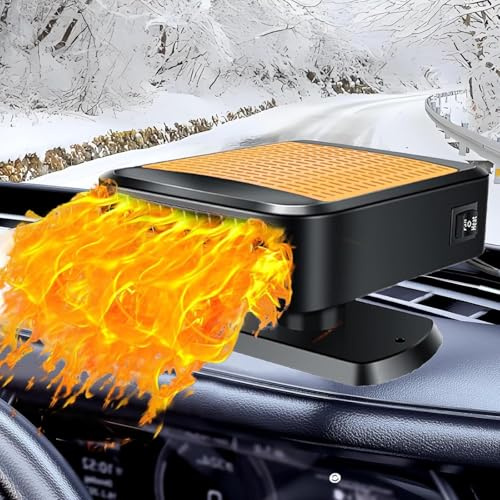 Mupkvy Riscaldatore per Auto, sbrinatore per Ventola riscaldante per Auto da 12V 200W, sbrinatore Girevole a 360°, Riscaldamento rapido per Parabrezza Auto