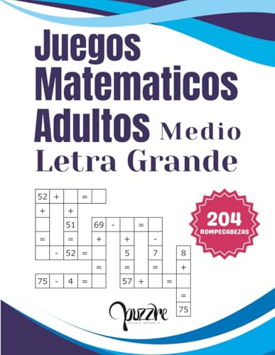 Juegos Matematicos Adultos Medio Letra Grande: Libro De Crucigramas Numéricos
