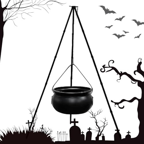 Hozaenwa Cuenco Caldero - Cuenco para Servir Estilo Caldero De Brujas Tazón,Decoración de Fiestas Recipiente para Golosinas para Interior Exterior Hogar Cocina Mesa