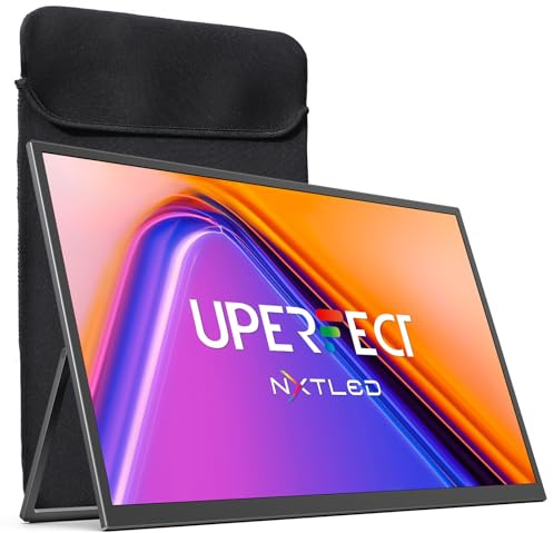 UPERFECT 120Hz Portable Monitor 18.5 145% sRGB Laptop Screen, NxtLED™ Eye-Comfort Travel Monitor 600 Nits Gaming Display w/Kickstand, True 178° Wide Viewing Angle, Low Blue Light Flicker-Free, w/VESA