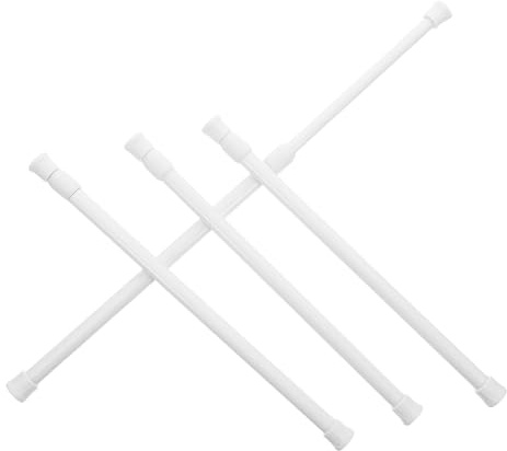 Asta per Tende a Tensione Telescopica Bianca 30-50cm 4 Pezzi