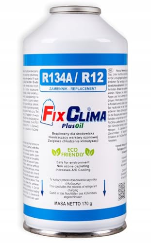 FixClima R134a/R12 Réfrigérant Bouteille de Recharge – Gaz de Rechange pour Climatisations de Voiture jusqu'à l'année 2016 – Performance de Refroidissement Fiable Veltao