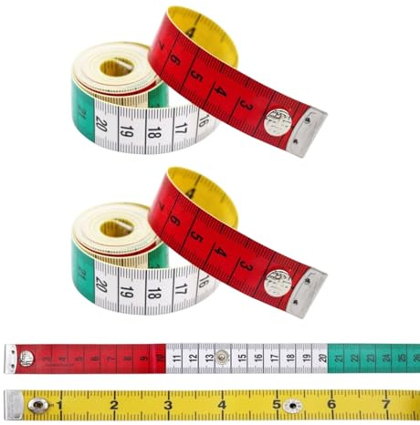 Mètre ruban souple de 150 cm avec prise en main antidérapante - Parfait pour la confection de menuiserie et d'utilisation sûre pour les enfants - Double échelle
