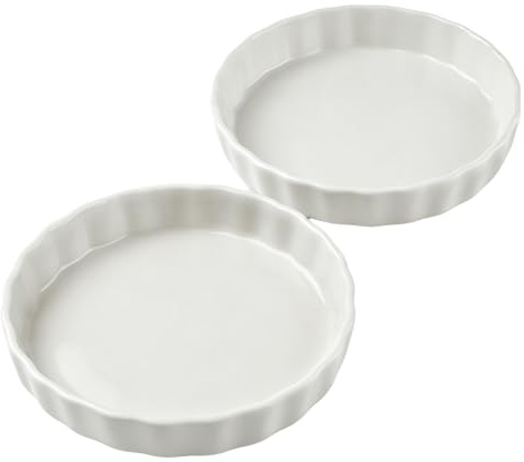 WakiHong Bandeja Redonda para Tartas de Cerámica 22.4cm Cazuela redonda | Molde para Hornear de Porcelana Antiadherente para Quiche para Tartas de Frutas