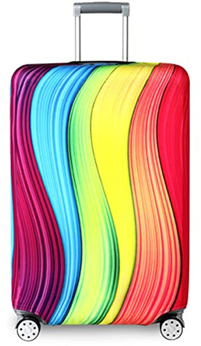 YEKEYI Reise Suitcase Protector Reißverschluss Koffer Abdeckung Waschbar Drucken Gepäck Abdeckung 18-32 Zoll (Rainbow, S(for18-20 inch Luggage))